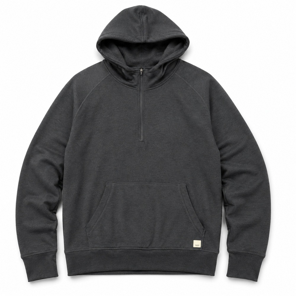 Vuori Sunday Performance Half Zip Hoodie Men's XL Black Stretch Pullover V244